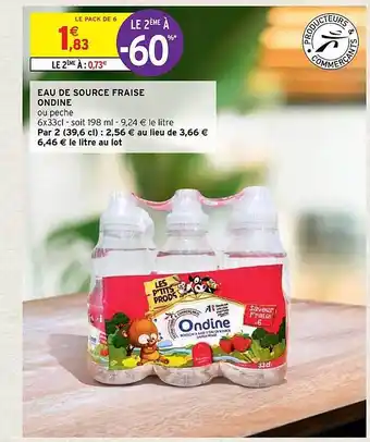 Intermarché Hyper Eau de source fraise ondine offre