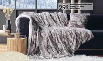 Plaid imitation fourrure sherpa caribou 125 x 150 cm