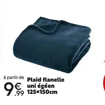Maxi Bazar Plaid flanelle uni égéen 125 x 150 cm offre