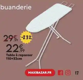 Table Ă repasser 110 x 32 cm