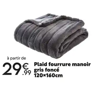 Maxi Bazar Plaid Fourrure Manoir Gris Fonce 120x160cm offre