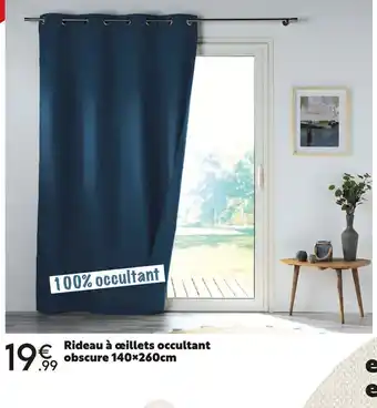 Maxi Bazar Rideau à Oeillets Occultant Obscure 140x260cm offre