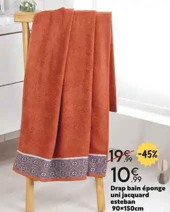 Drap Bain Eponge Uni Jacquard Esteban 90x150cm