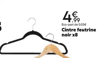 Cintre Feutrine Noir x8