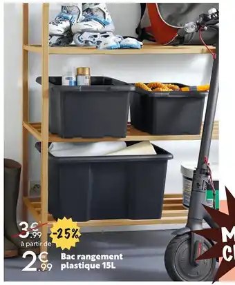 Maxi Bazar Bac Rangement Plastique 15L offre