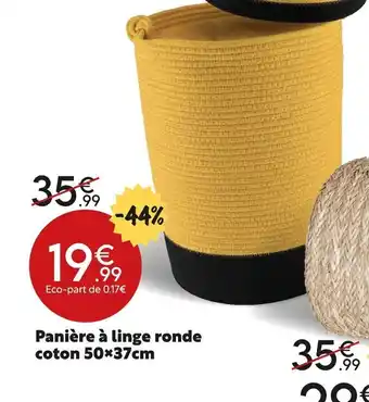 Panière a Linge Ronde Coton 50x37cm