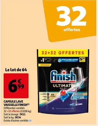 Auchan Supermarché Capsule Lave Vaisselle Finish offre