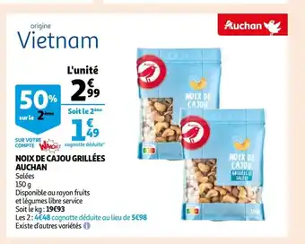 Auchan Supermarché Noix De Cajou Grillees Auchan offre
