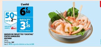 Auchan Supermarché Queues De Crevettes "Cocktail" Cuites Surgelees Auchan offre