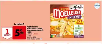 Auchan Supermarché Pizza Crousti Moelleuse Extreme 4 Fromages Surgelee Marie offre