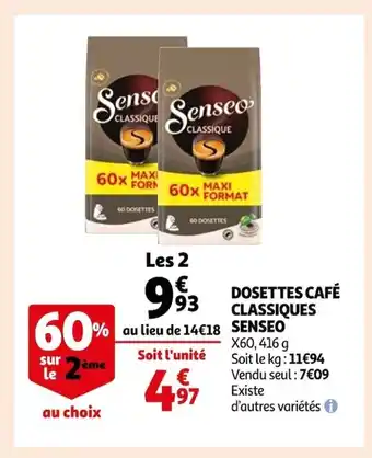 Auchan Supermarché Dosettes Cafe Classiques Senseo offre