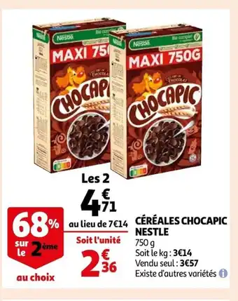 Auchan Supermarché Cereales Chocapic Nestle offre