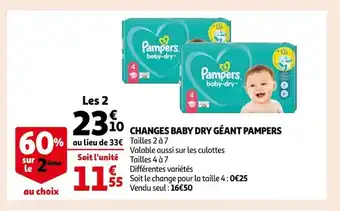 Auchan Supermarché Changes Baby Dry Geant Pampers offre