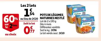 Auchan Supermarché Pots De Legumes Naturnes Nestle offre