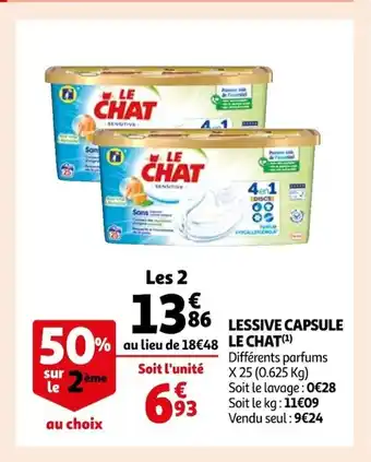 Auchan Supermarché Lessive Capsule Le Chat offre