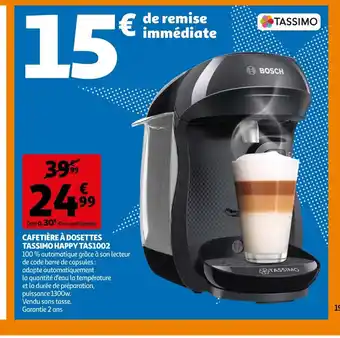 Auchan Supermarché Cafetiere a Dosettes Tassimo Happy Tas1002 offre