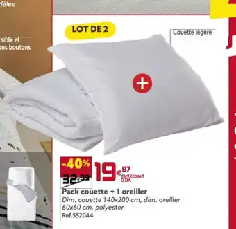 Gifi Pack Couette + 1 oreiller offre