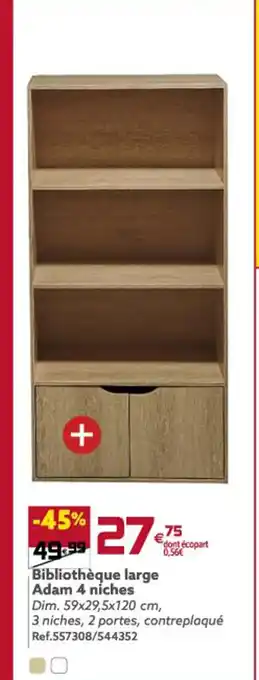 Bibliotheque Large Adam 4 Niches