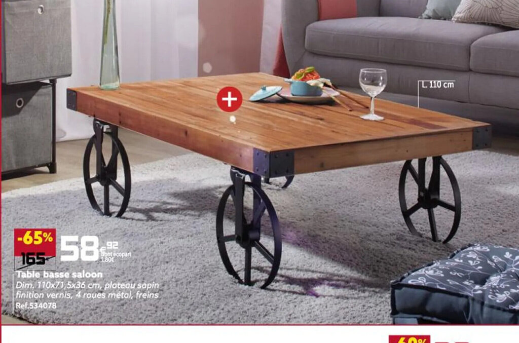 Promo Table Basse Salloon chez Gifi