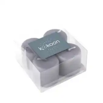 La Foir'Fouille Lot de 4 bougies votives non parfumées - ø 3.8 x h 4 cm - gris - k.koon offre