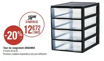 Géant Casino Tour de Rangement Orgamix offre