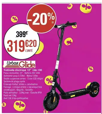 Géant Casino Trottinette electrique 10 Ride-100 offre