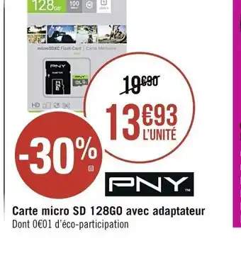 Géant Casino Carte Micro SD 128Go Avec Adapteur offre