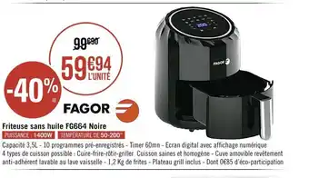Géant Casino Friteuse Sans Huile FG664 Noir offre