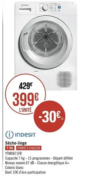 Géant Casino Indesit Sèche-Linge offre