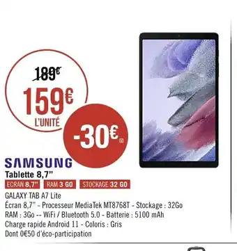 Géant Casino Samsung Table 8,7 offre