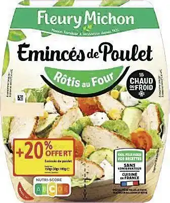 Casino Supermarchés Émincés de Poulet Rôti offre