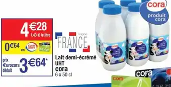 Cora x Carrefour Lait demi-écrémé cora offre