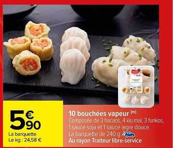 Carrefour 10 bouchées vapeur offre