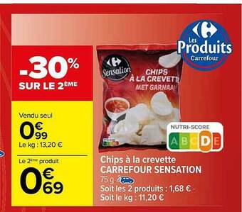 Carrefour Chips à la crevette carrefour sensation offre