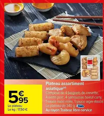 Carrefour Plateau assortiment asiatique offre