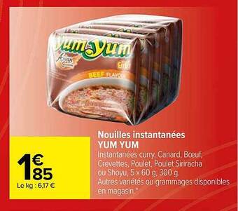 Carrefour Nouilles instantanées yum yum offre