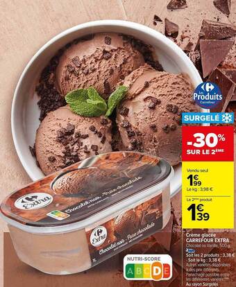 Carrefour Crème glacée carrefour extra offre