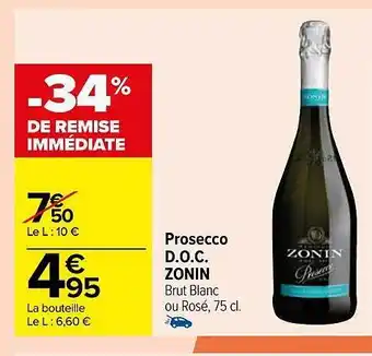 Carrefour Prosecco d.o.c. zonin offre