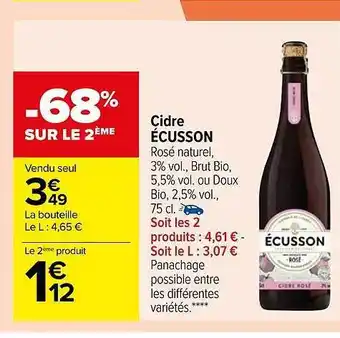 Carrefour Cidre écusson offre