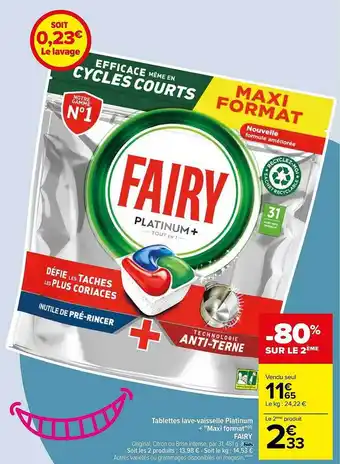 Carrefour Tablettes lave-vaisselle platinum offre