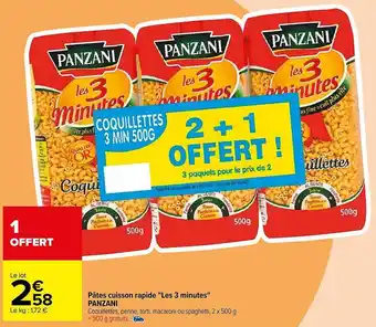 Carrefour Pâtes cuisson rapide offre