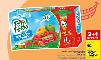 Carrefour Desserts fruitiers sans sucres ajoutés offre