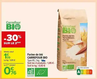Carrefour Farine de blé carrefour bio offre
