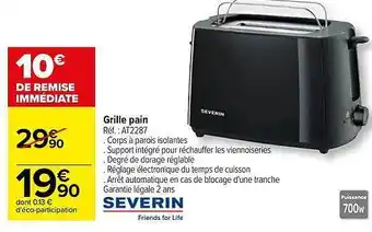 Carrefour Grille pain severin offre