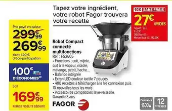 Carrefour Robot compact connecté multifonctions fagor offre