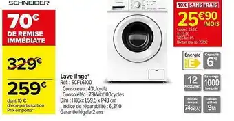 Carrefour Lave linge schneider offre
