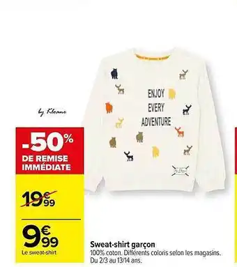 Carrefour Sweat-shirt garçon offre
