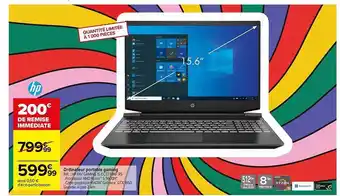 Carrefour Ordinateur portable gaming hp offre