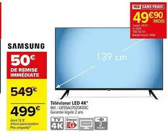 Carrefour Téléviseur led 4k samsung offre