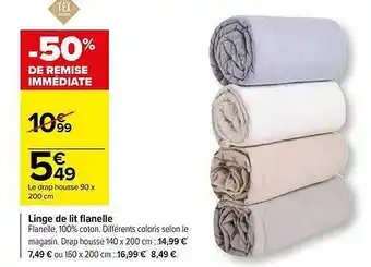 Carrefour Linge de lit flanelle tex home offre